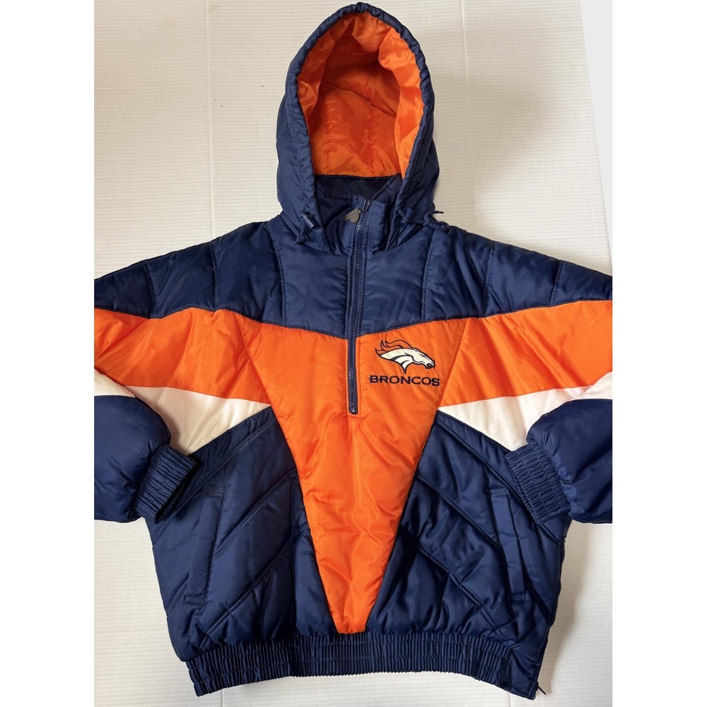 PRO PLAYER NFL Denver Broncos Football -‎ VTG Embroidered Puffer Jacket - XXL